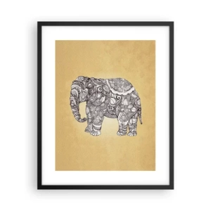 Poster in einem schwarzem Rahmen - Elefant verhüllte sich - 40x50 cm