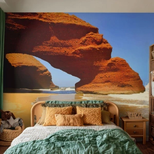 Fototapete Premium Canvas - Wasser und Wind seit Tausenden von Jahren - Landschaft, Marokko, Ozean - 350x256 cm