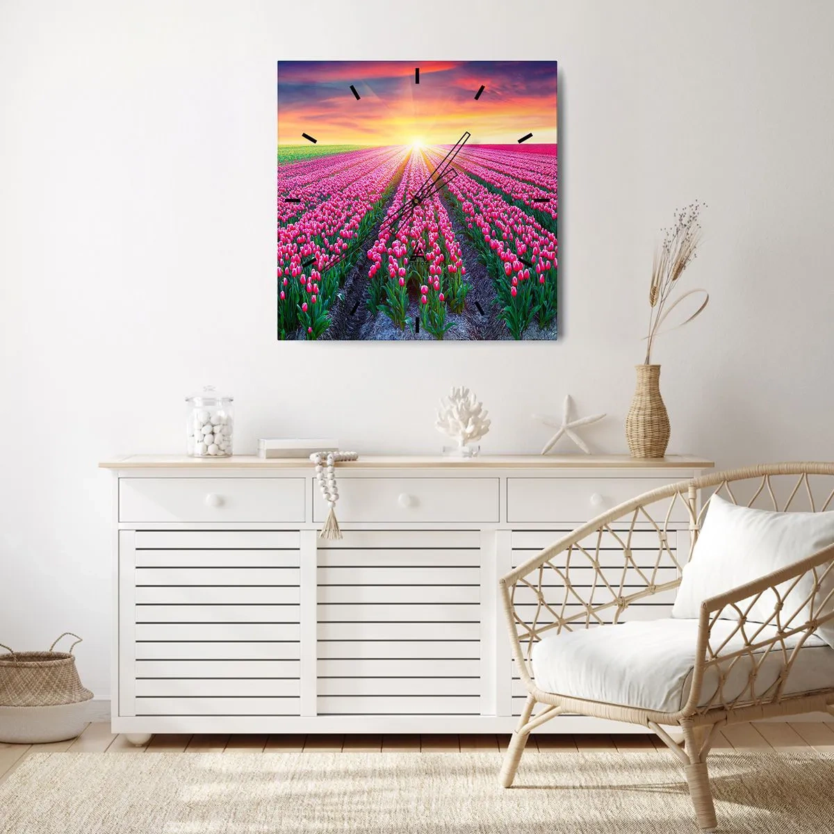 Wanduhr - Glasuhr - Schönheitsfarm - 40x40 cm