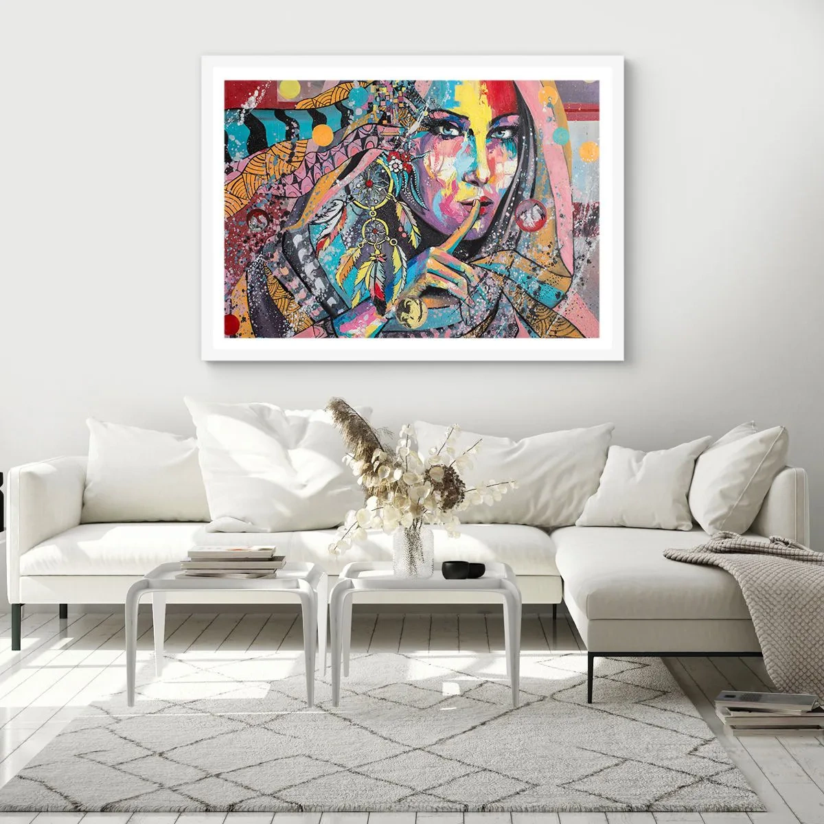 Poster in einem weißen Rahmen - Sei still, bis du verstehst - 40x30 cm