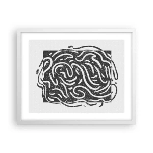 Poster in einem weißen Rahmen - Abstraktion: Freudentanz - 50x40 cm