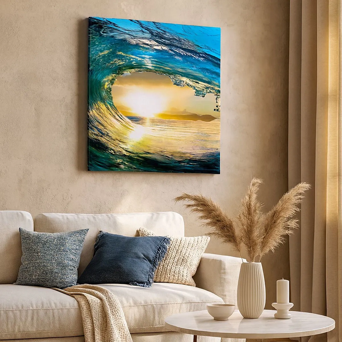 Bild auf Leinwand - Leinwandbild - In einem smaragd-goldenen Kristall - 30x30 cm