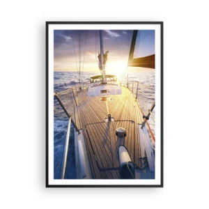 Poster in einem schwarzem Rahmen - Laufen unter den Wellen - 70x100 cm