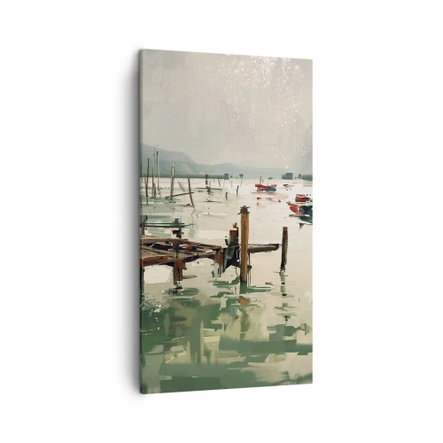 Bild auf Leinwand - Leinwandbild - Durchnässt in einem geschmolzenen Mond - 45x80 cm