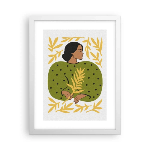 Poster in einem weißen Rahmen - Hawaiianisches Mädchen - 30x40 cm