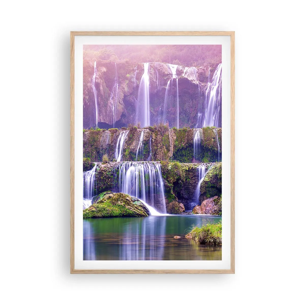 Poster in einem Rahmen aus heller Eiche - Treppe zum Himmel - 61x91 cm