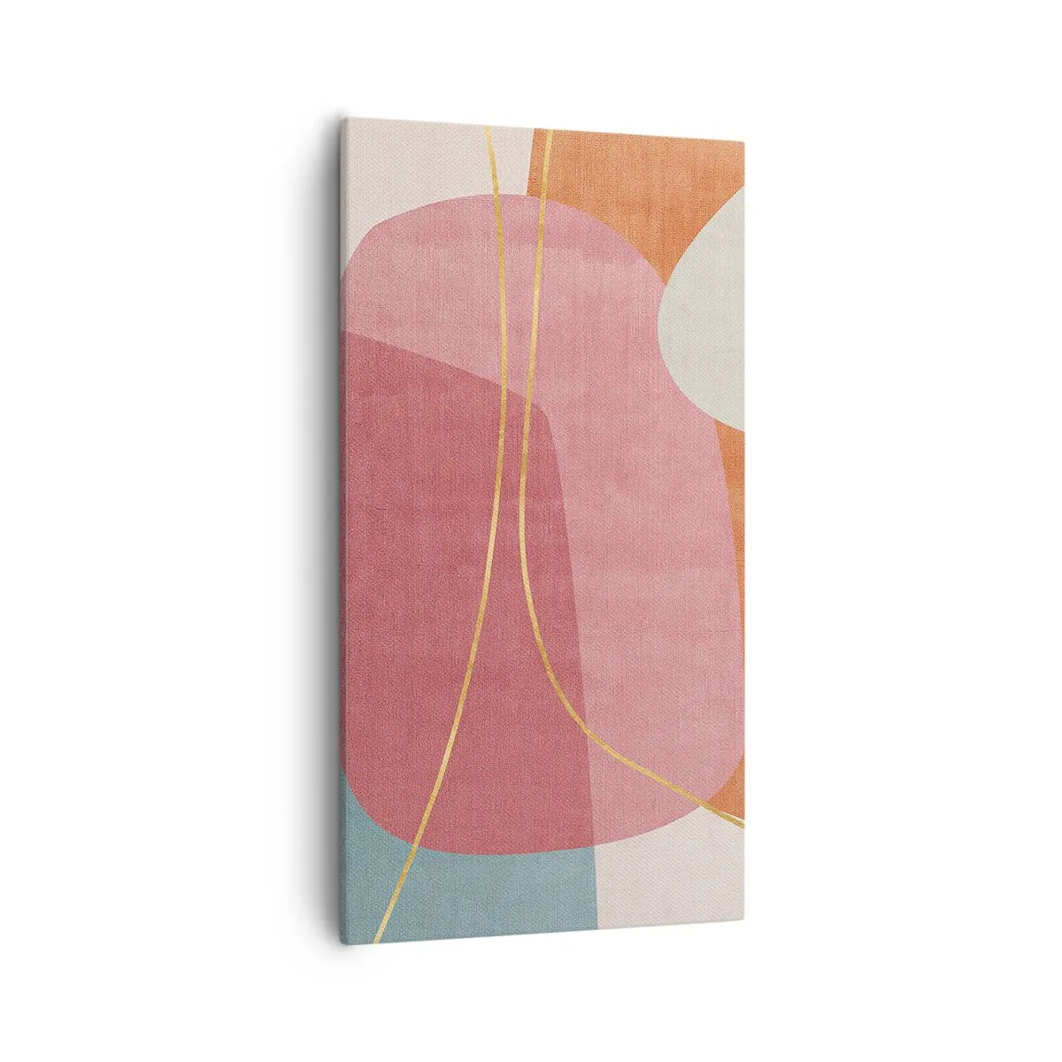 Bild auf Leinwand - Leinwandbild - Pastellkomposition mit Goldfaden - 55x100 cm