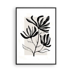 Poster in einem schwarzem Rahmen - Skizze für das Herbarium - 70x100 cm