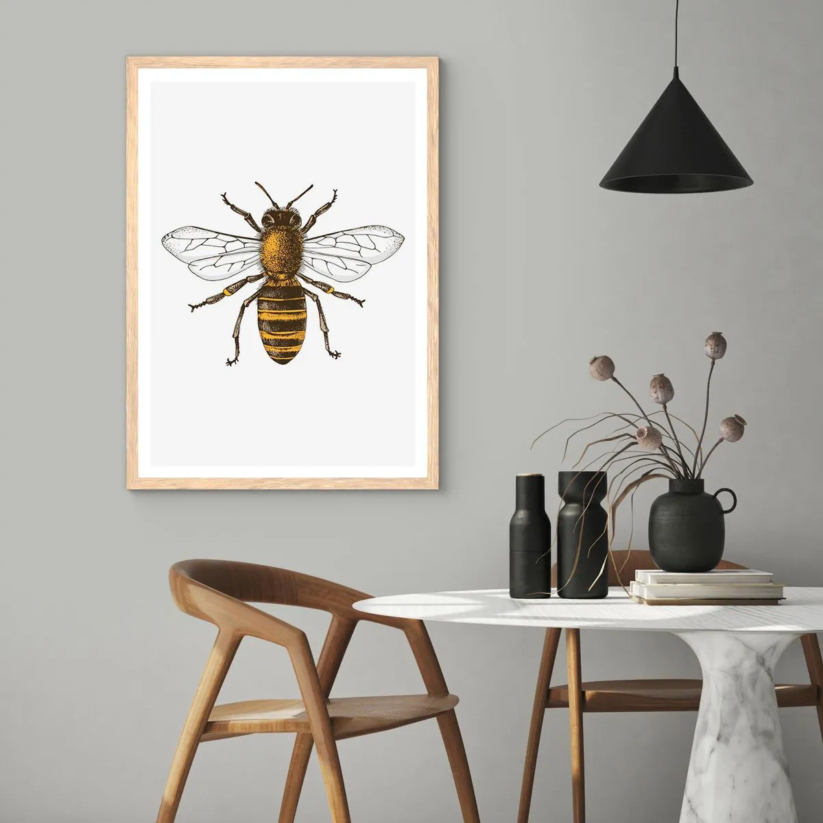 Poster in einem Rahmen aus heller Eiche - Schön und gut - 40x50 cm