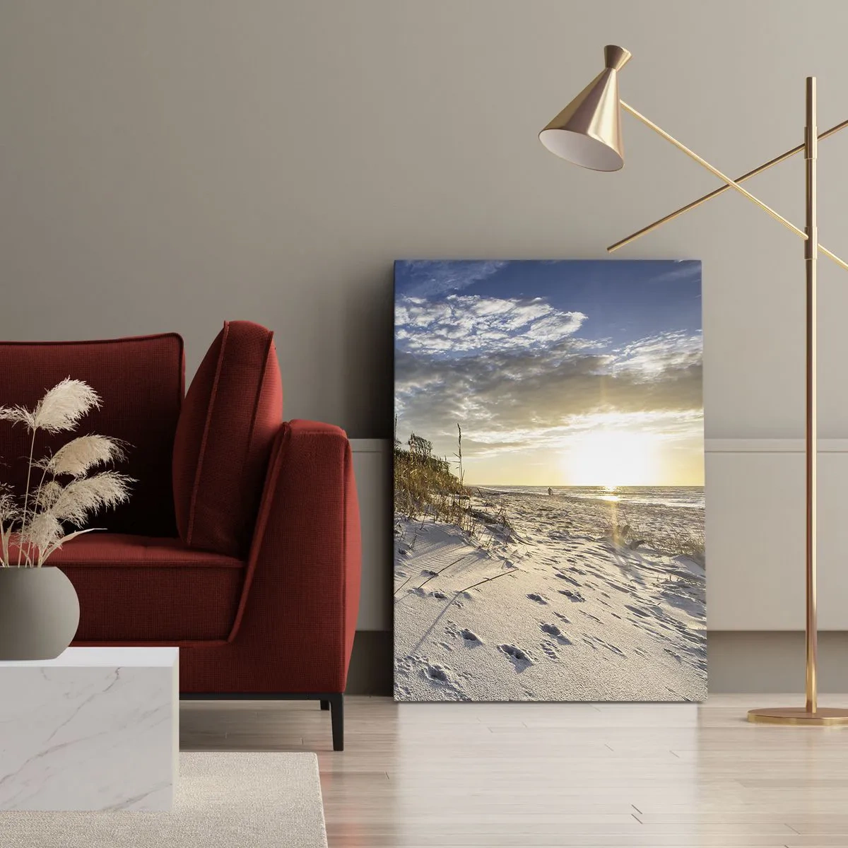 Bild auf Leinwand - Leinwandbild - Einladung zu einem Spaziergang - 65x120 cm
