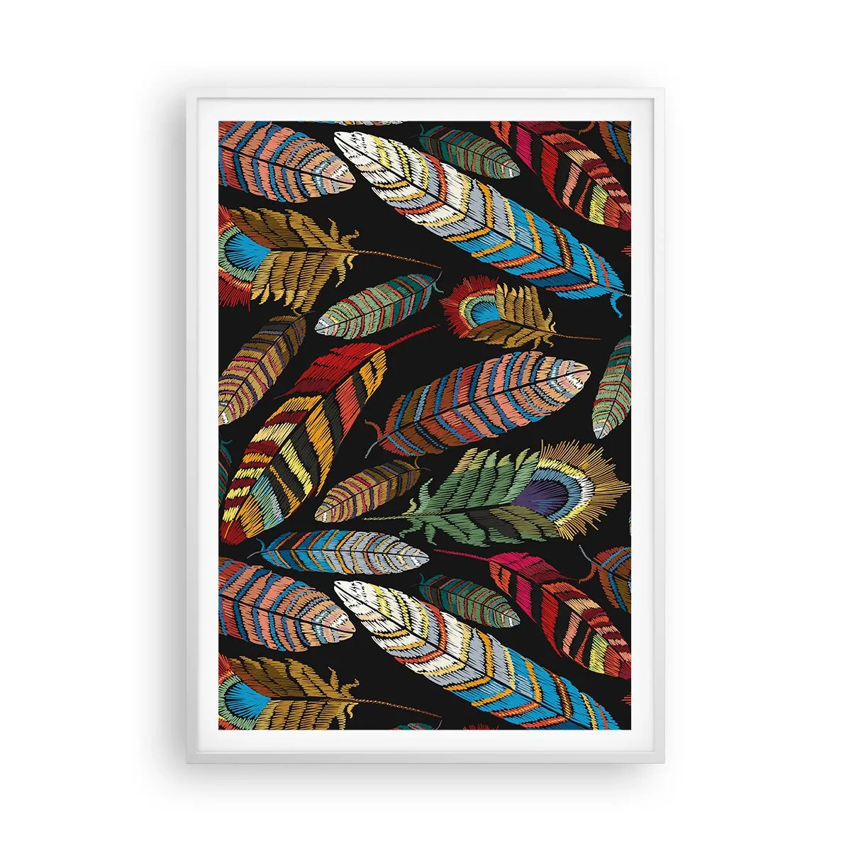 Poster in einem weißen Rahmen - Der Vogelkarneval - 70x100 cm