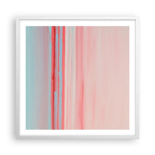 Poster in einem weißen Rahmen - Abstraktion im Morgengrauen - 60x60 cm