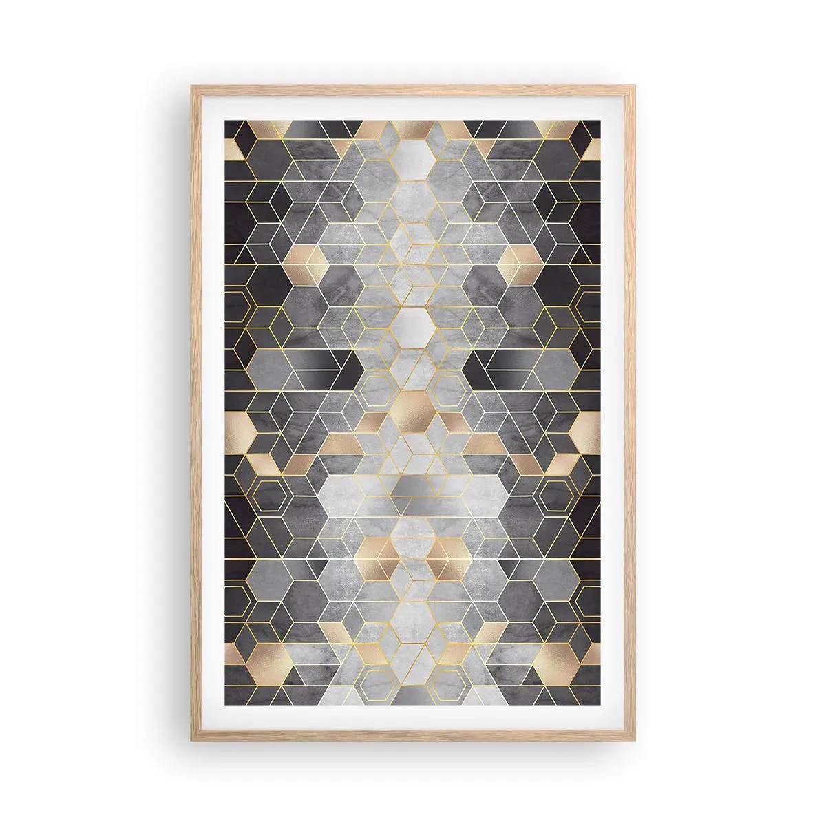 Poster in einem Rahmen aus heller Eiche - Diamant-Komposition - 61x91 cm
