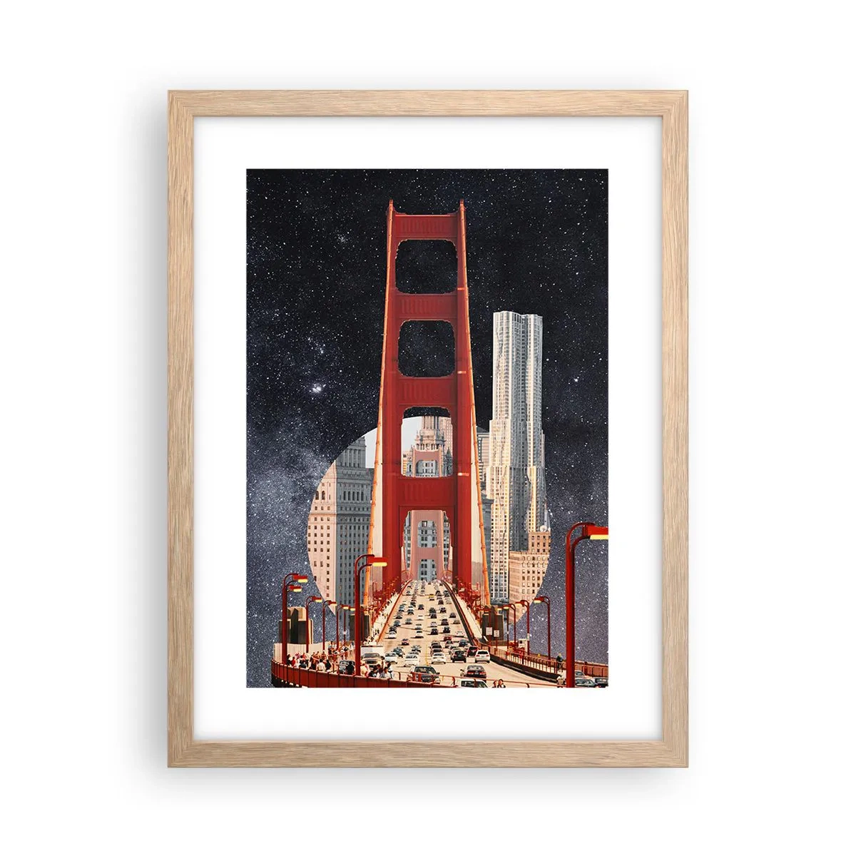 Poster in einem Rahmen aus heller Eiche - Immer im Mittelpunkt - 30x40 cm