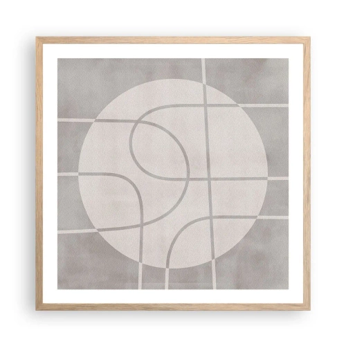 Poster in einem Rahmen aus heller Eiche - Kreisförmig und geradeaus - 60x60 cm