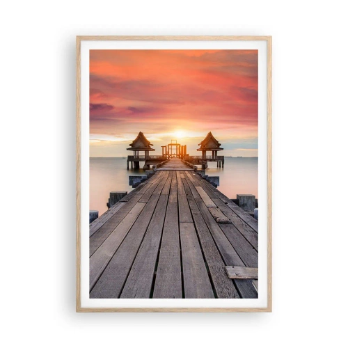 Poster in einem Rahmen aus heller Eiche - Westen im Osten - 70x100 cm