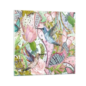 Glasbild - Bild auf glas - Verstrickt in Weinreben - 70x70 cm