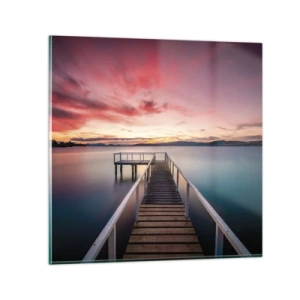 Glasbild - Bild auf glas - Die sanfte Flamme des Abends - 60x60 cm