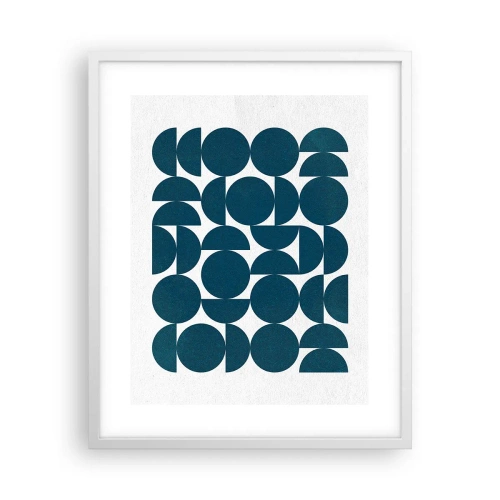 Poster in einem weißen Rahmen - Kreise und Halbkreise - 40x50 cm