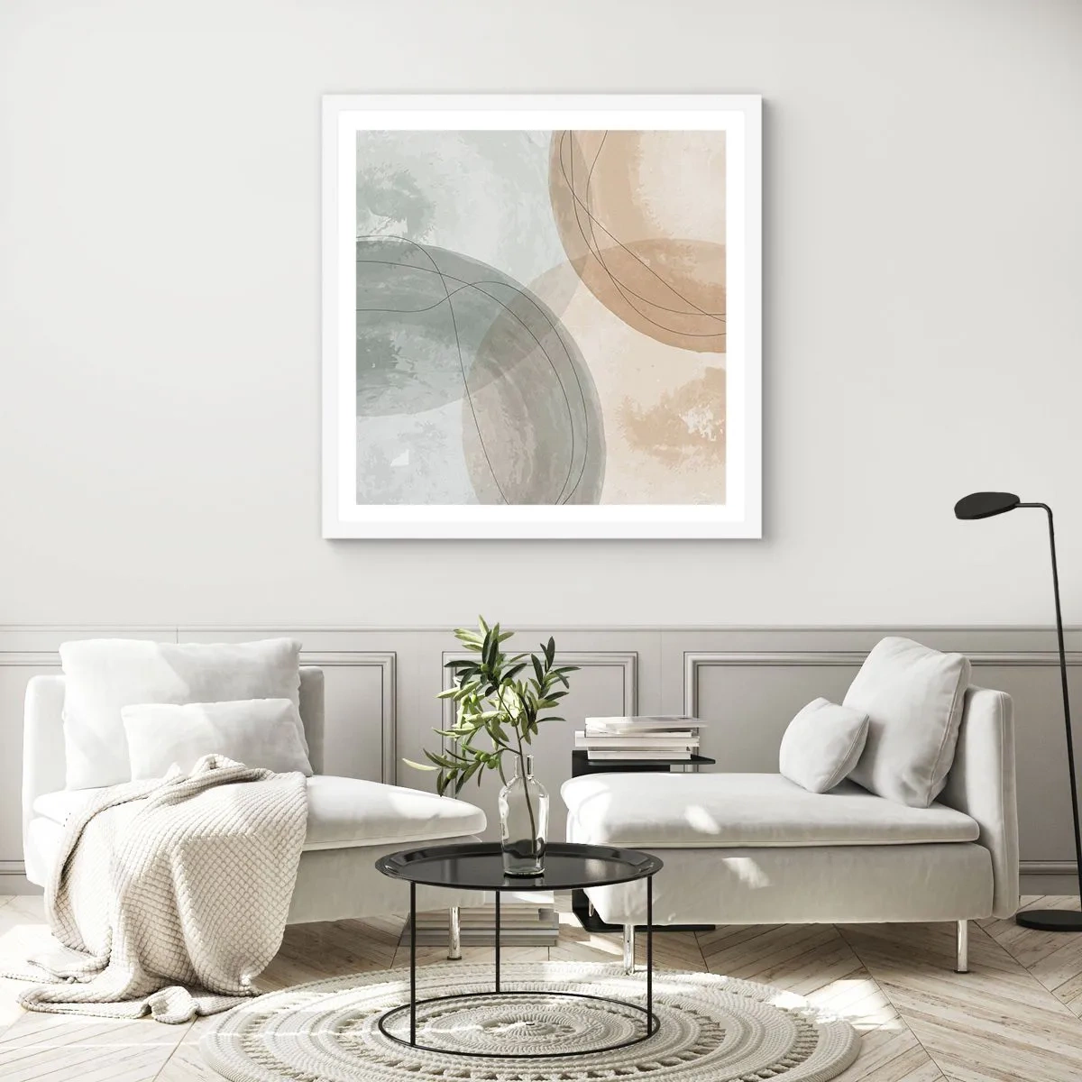 Poster in einem weißen Rahmen - Welten durchdringen - 50x50 cm