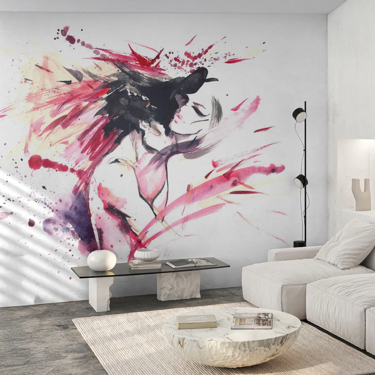 Fototapete Premium Canvas - Eine Liebeserfüllung - Abstraktion, Frau und Mann, Liebe - 150x105 cm