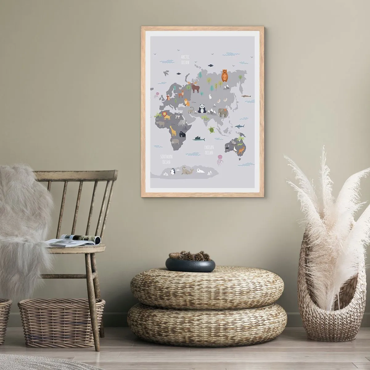 Poster in einem Rahmen aus heller Eiche - Sag mir wo du herkommst ... - 30x40 cm