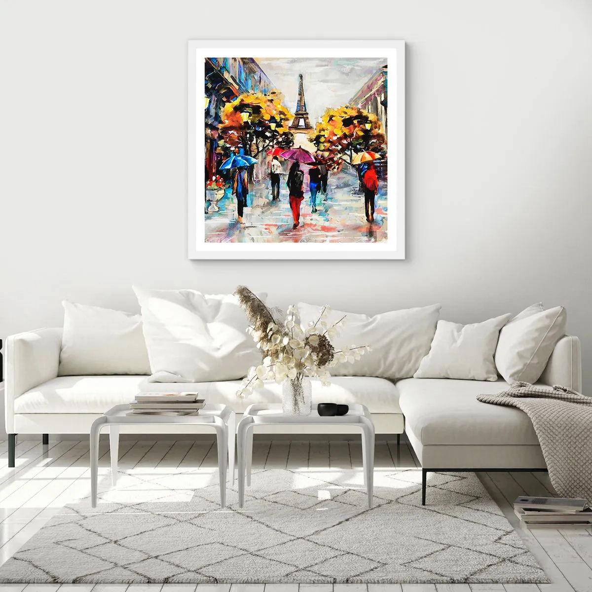 Poster in einem weißen Rahmen - Besonders schön im Herbst - 60x60 cm