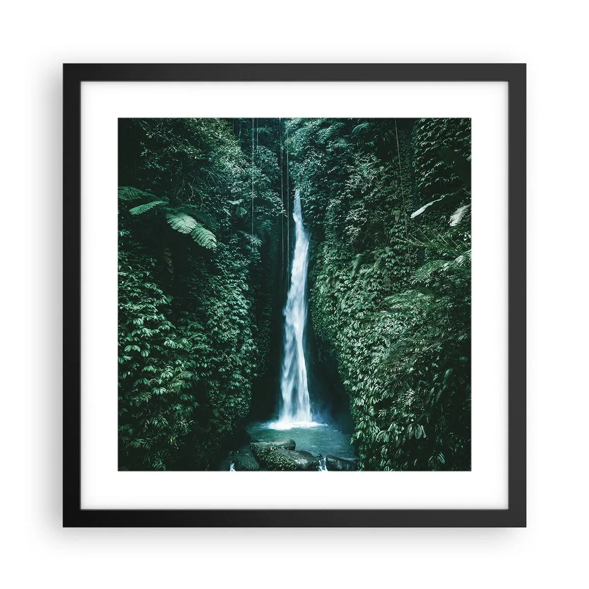 Poster in einem schwarzem Rahmen - Tropisches Spa - 40x40 cm