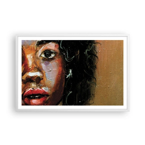 Poster in einem weißen Rahmen - Schwarz und Glanz - 91x61 cm
