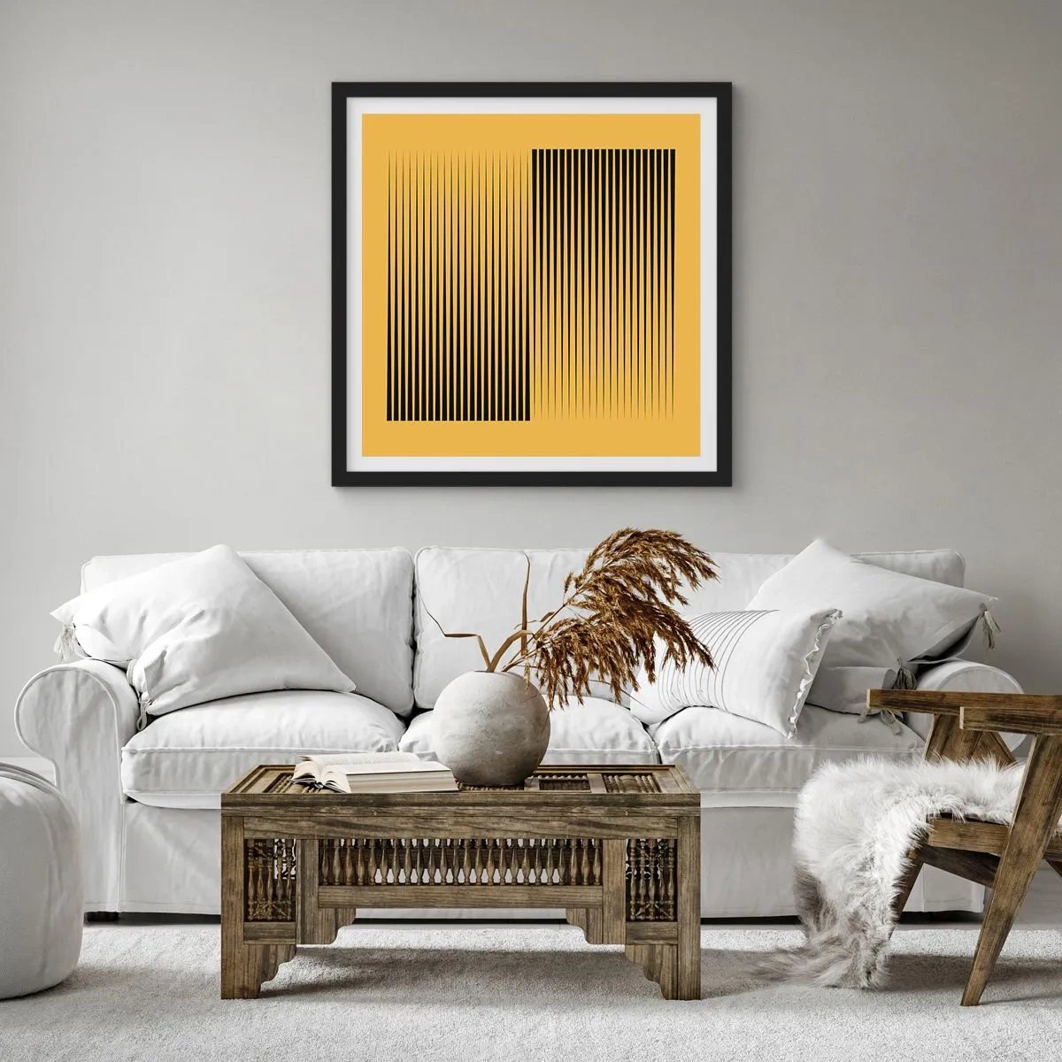 Poster in einem schwarzem Rahmen - Quadratur der Gegensätze - 50x50 cm