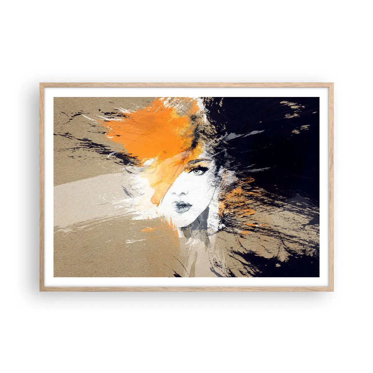 Poster in einem Rahmen aus heller Eiche - Und es ist Licht - 100x70 cm