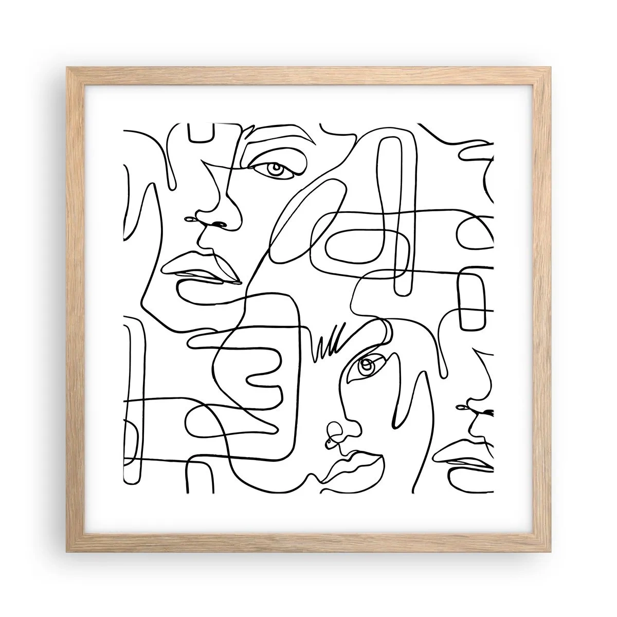 Poster in einem Rahmen aus heller Eiche - In verworrenen Gefühlen - 40x40 cm