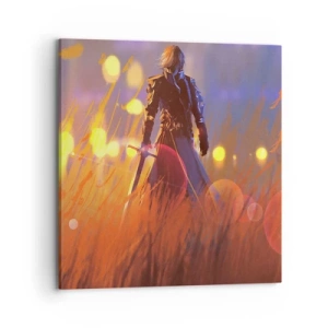 Bild auf Leinwand - Leinwandbild - Fahrender Ritter - 70x70 cm