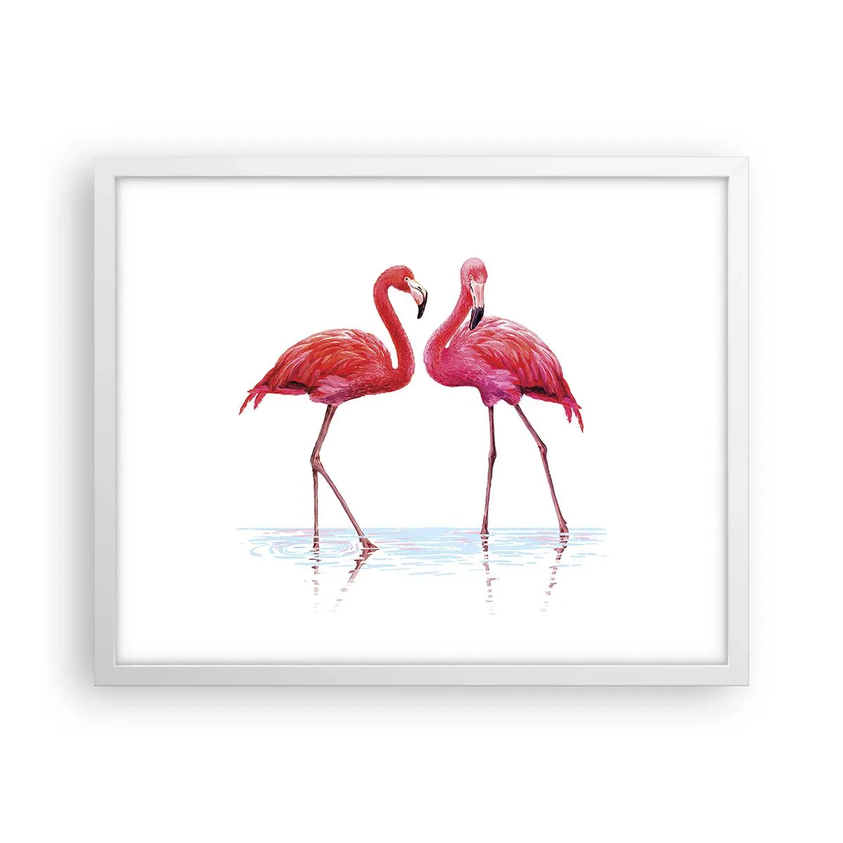 Poster in einem weißen Rahmen - Rosa randez-vous - 50x40 cm