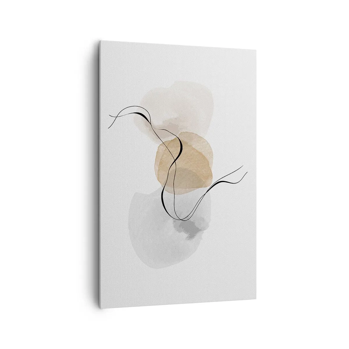 Bild auf Leinwand - Leinwandbild - Minimalistische Abstraktion in Beige- und Grautönen - 80x120cm - Luftperlen - Moderne Wanddekoration für Wohnzimmer und Schlafzimmer ARTTOR
