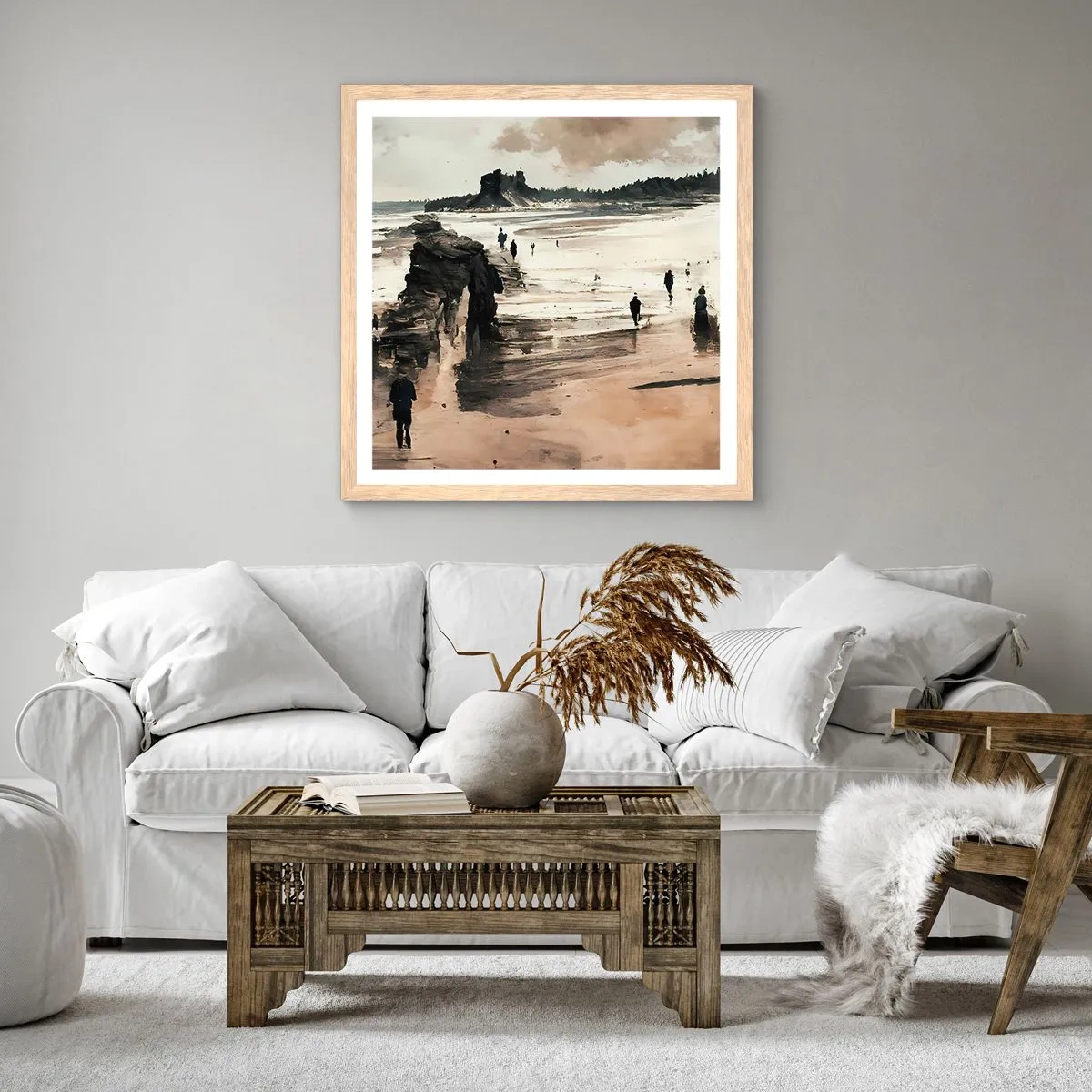 Poster in einem Rahmen aus heller Eiche - Einberufen - 30x30 cm