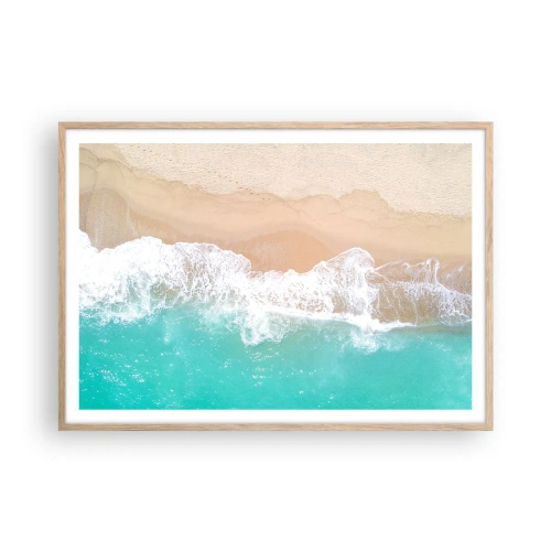 Poster in einem Rahmen aus heller Eiche - Eine streichelnde Berührung - 100x70 cm