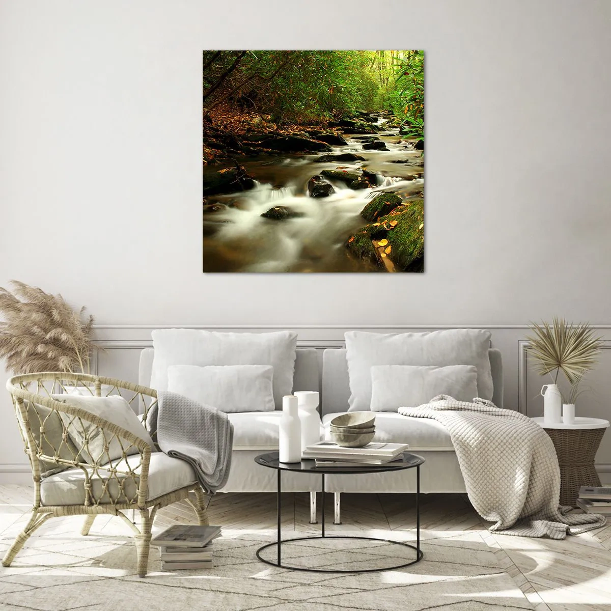 Glasbild - Bild auf glas - Wie flüssiges Silber - 60x60 cm