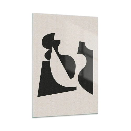 Glasbild - Bild auf glas - Abstrakte geometrische Schwarz-Weiß-Komposition - 50x70cm - Zum Selbstbauen - Moderne Wanddekoration für Wohnzimmer und Schlafzimmer ARTTOR