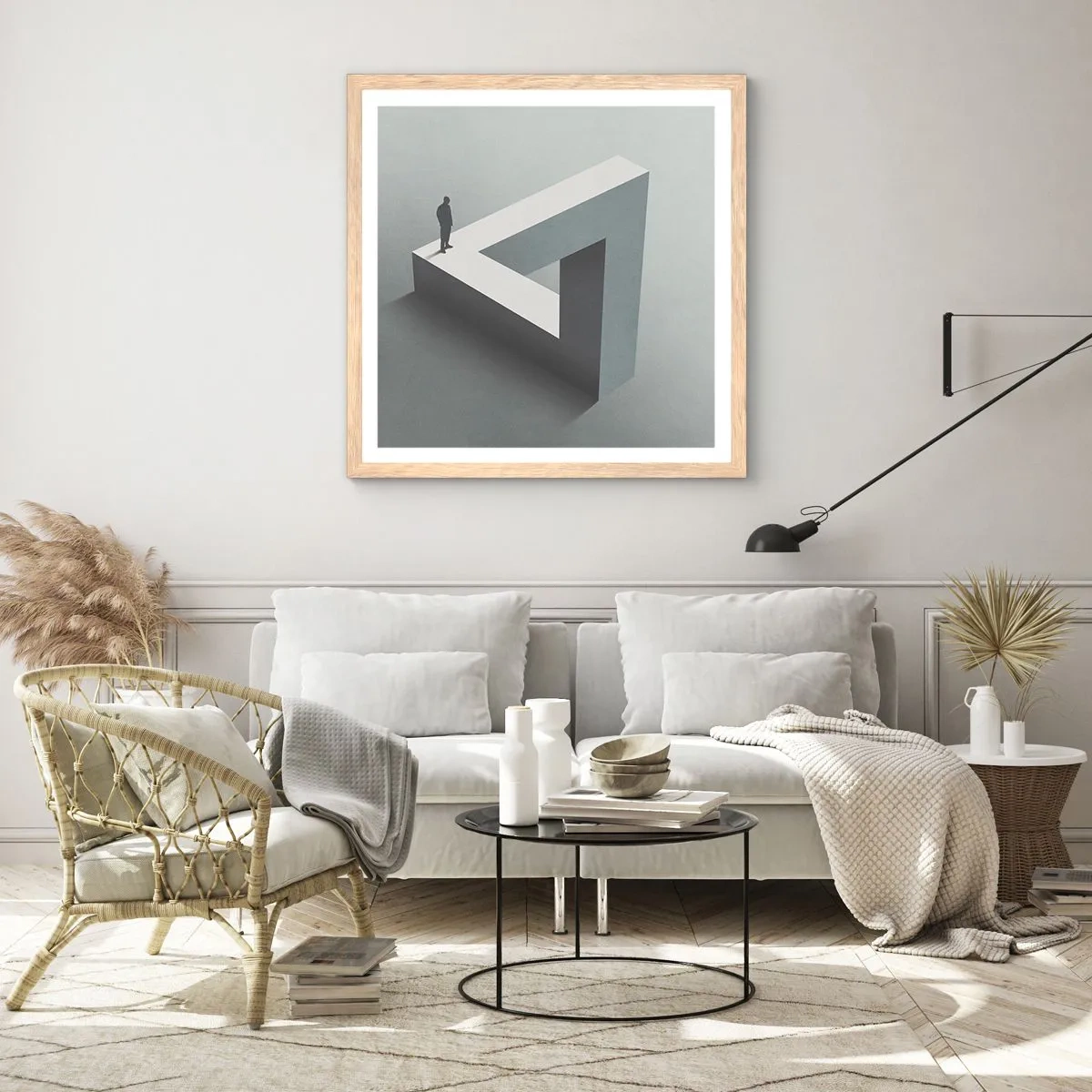 Poster in einem Rahmen aus heller Eiche - Es ist also doch möglich - 60x60 cm