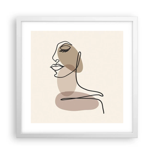 Poster in einem weißen Rahmen - Eine gewisse Linie der Schönheit - 40x40 cm