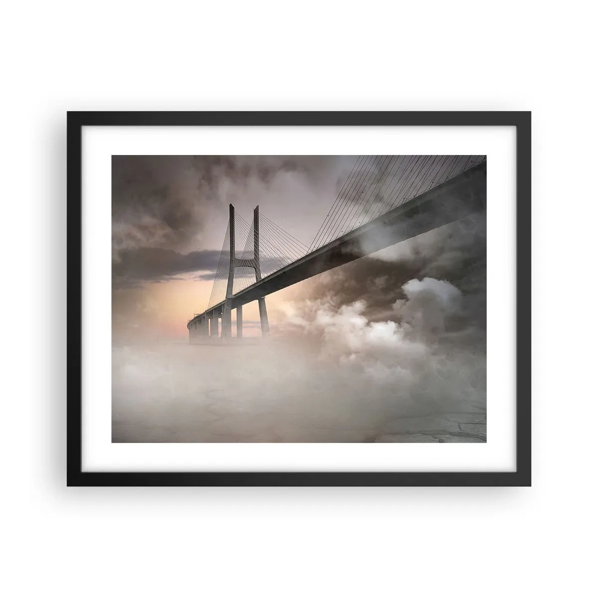 Poster in einem schwarzem Rahmen - Auf dem Fluss, den es nicht gibt - 50x40 cm