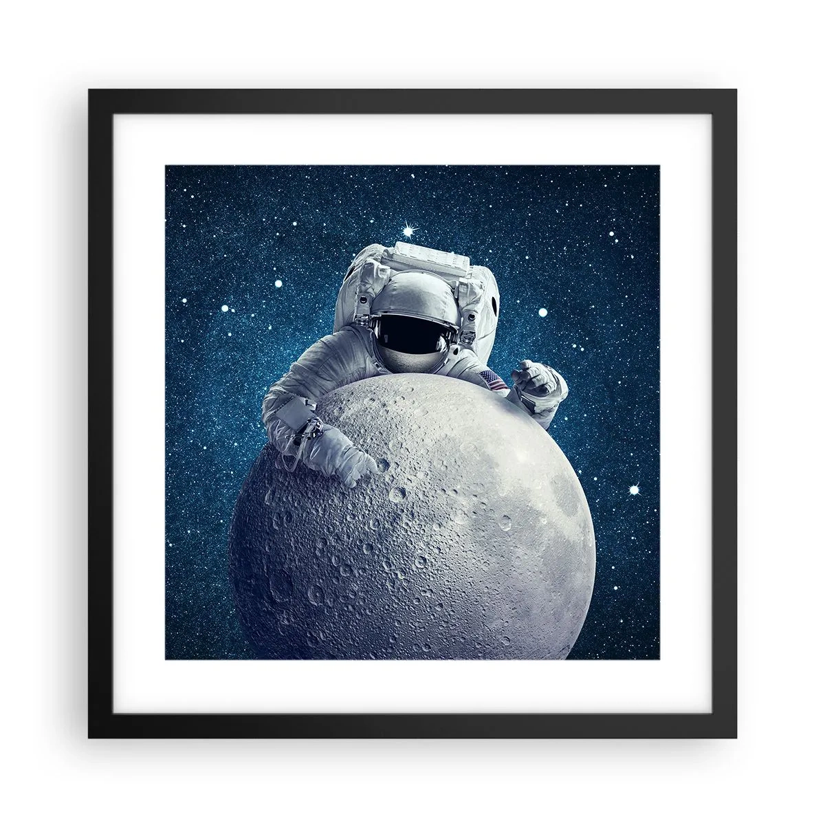 Poster in einem schwarzem Rahmen - Weltraumjoker - 40x40 cm