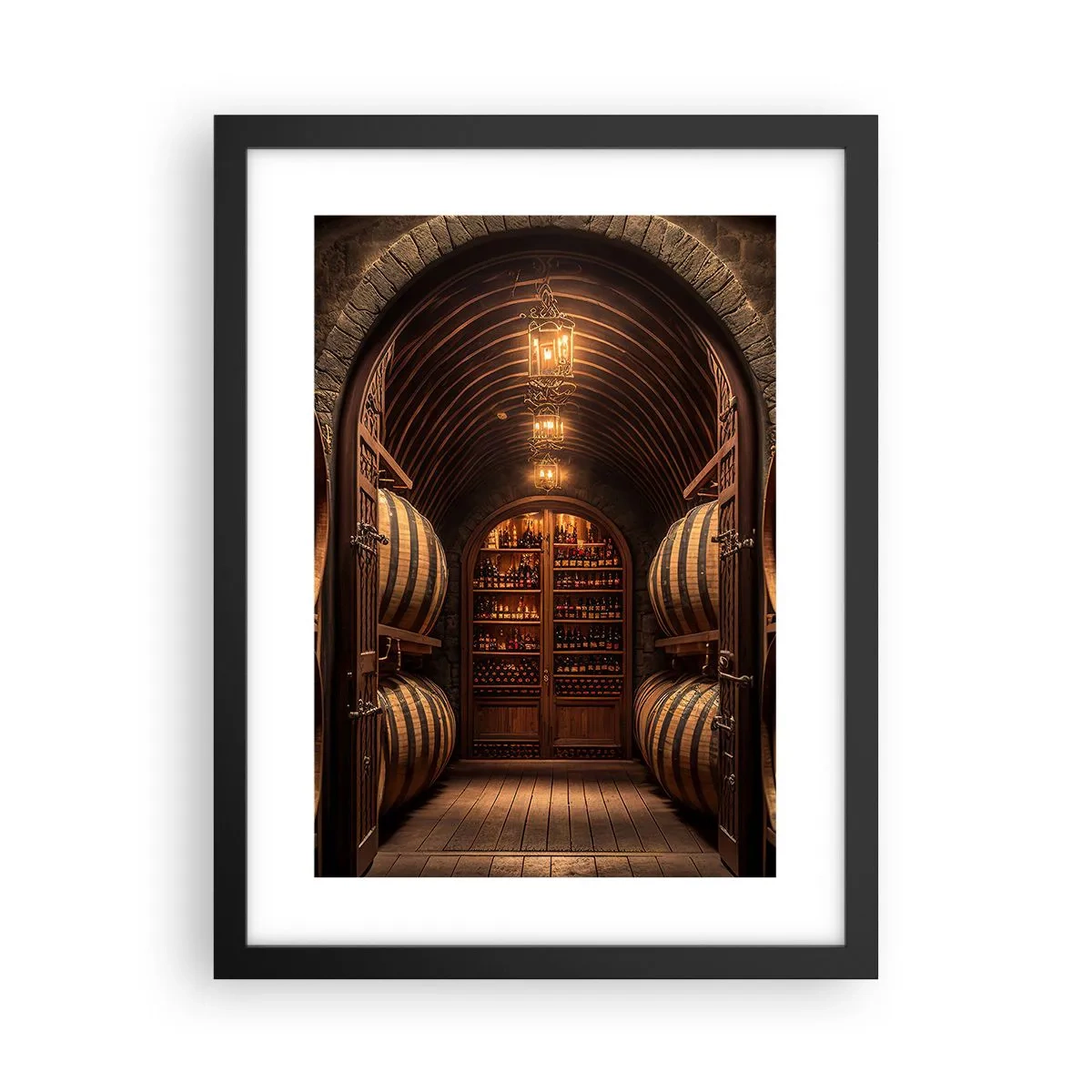 Poster in einem schwarzem Rahmen - Stimmungsvoller Keller - 30x40 cm