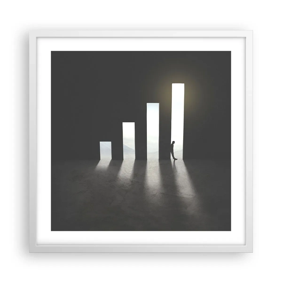 Poster in einem weißen Rahmen - Erfolg – Impression - 50x50 cm