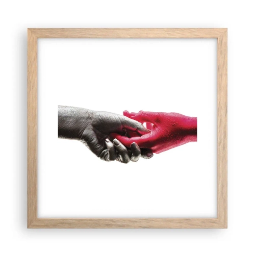 Poster in einem Rahmen aus heller Eiche - Gemeinsam, obwohl anders - 30x30 cm