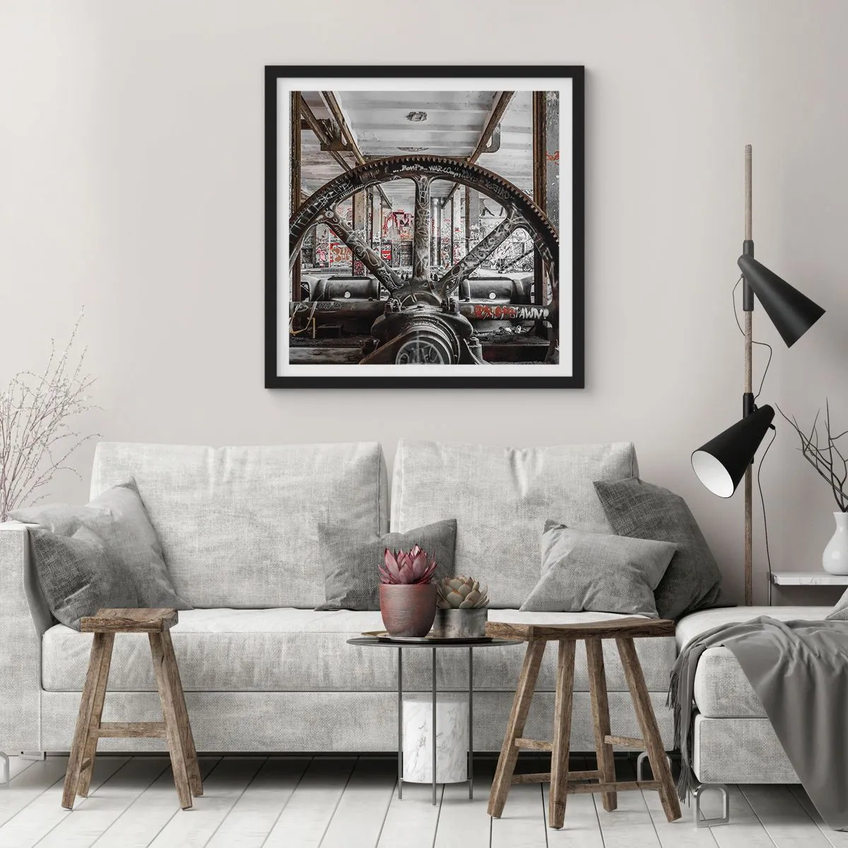 Poster in einem schwarzem Rahmen - Das geheime Leben der Fabrik - 30x30 cm