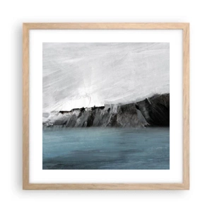 Poster in einem Rahmen aus heller Eiche - Wasser – Erde: Kampf der Naturelemente - 40x40 cm