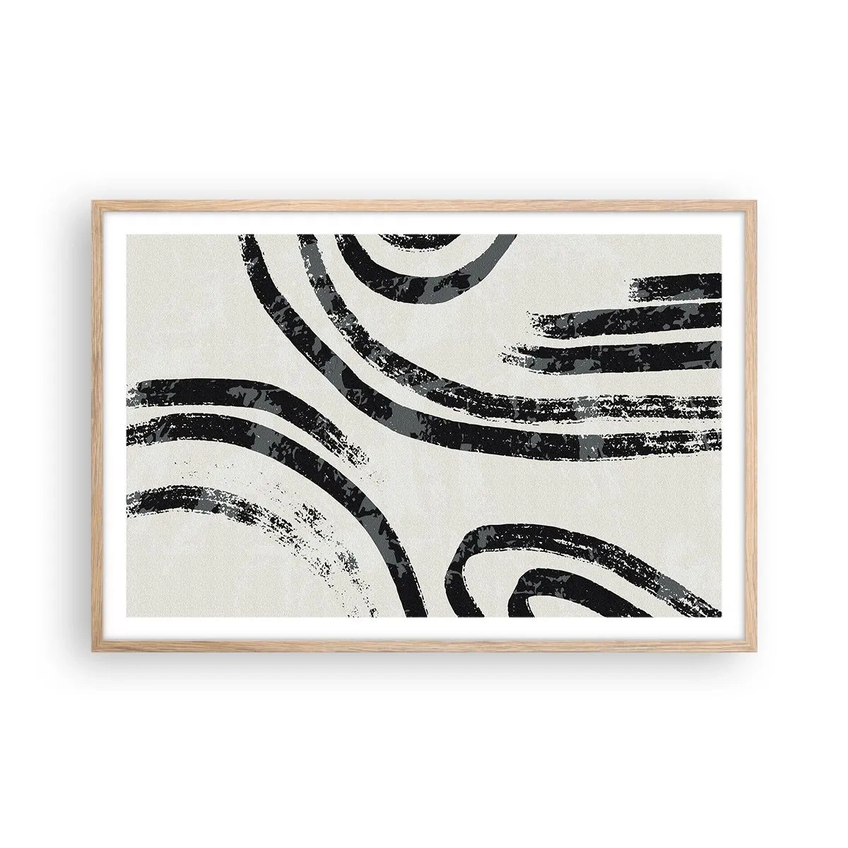 Poster in einem Rahmen aus heller Eiche - Bei Hälfte angehalten - 91x61 cm