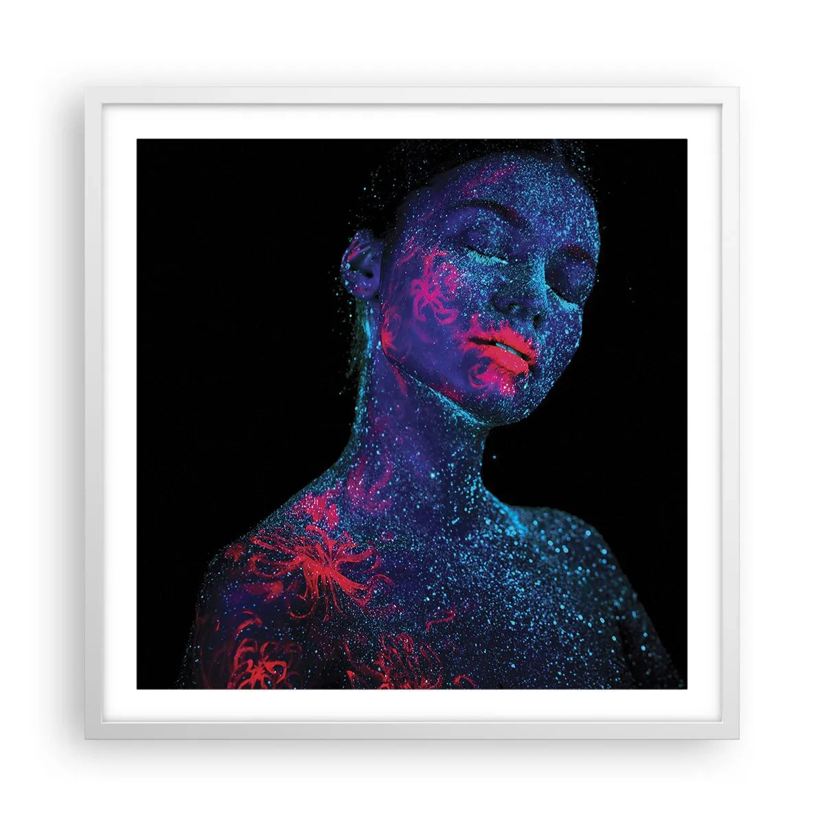 Poster in einem weißen Rahmen - Im Sternenstaub - 60x60 cm